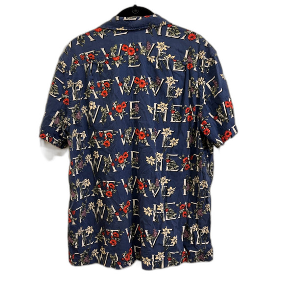 J. Crew Blue Heatwave Button Up Short Sleeve Camp Shirt Top Mens Size Medium - Picture 7 of 11